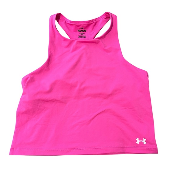 Under Armour Other - Under Armour Hot Pink Racerback Motion Crop Tank Youth Sz Large NWT